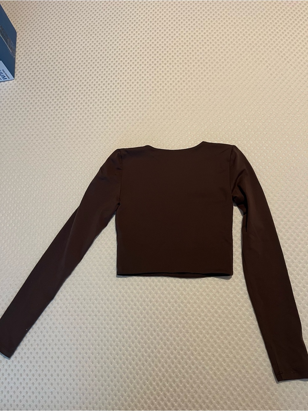 Babaton Chocolate Brown Long-Sleeve Crop Top - Picture 2 of 3